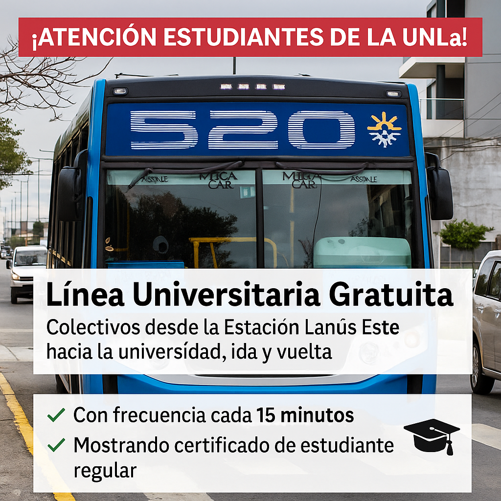 Nuevo servicio gratuito de colectivos para estudiantes de la UNLa